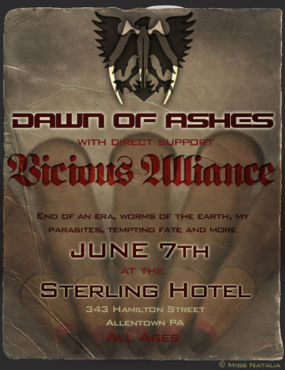 dawn of ashes, vicious alliance, worms of the earth, and more.  live june 7th, 2008 allentown, pa, usa